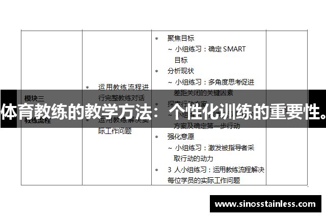 体育教练的教学方法：个性化训练的重要性。