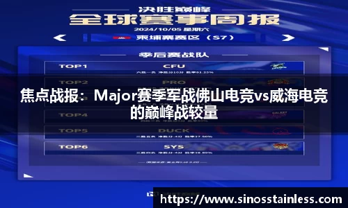 焦点战报：Major赛季军战佛山电竞vs威海电竞的巅峰战较量